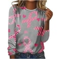 thumbnail image 1 of KIHOUT Hauts en Liquidation, Chemises à Manches Longues pour Femmes, Imprimé Graphique, Col Rond, Chandail Décontracté, Chandails en Molleton Amples pour Dames, 1 of 4