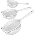 thumbnail image 1 of 3 Piece Plastic Nylon Mesh Strainer Funnel with Handle Dual Ears Fine Food Mesh Strainer Flour Sifter for Baking Kitchen Strainer Kefir Tea Sauce Past, 1 of 5
