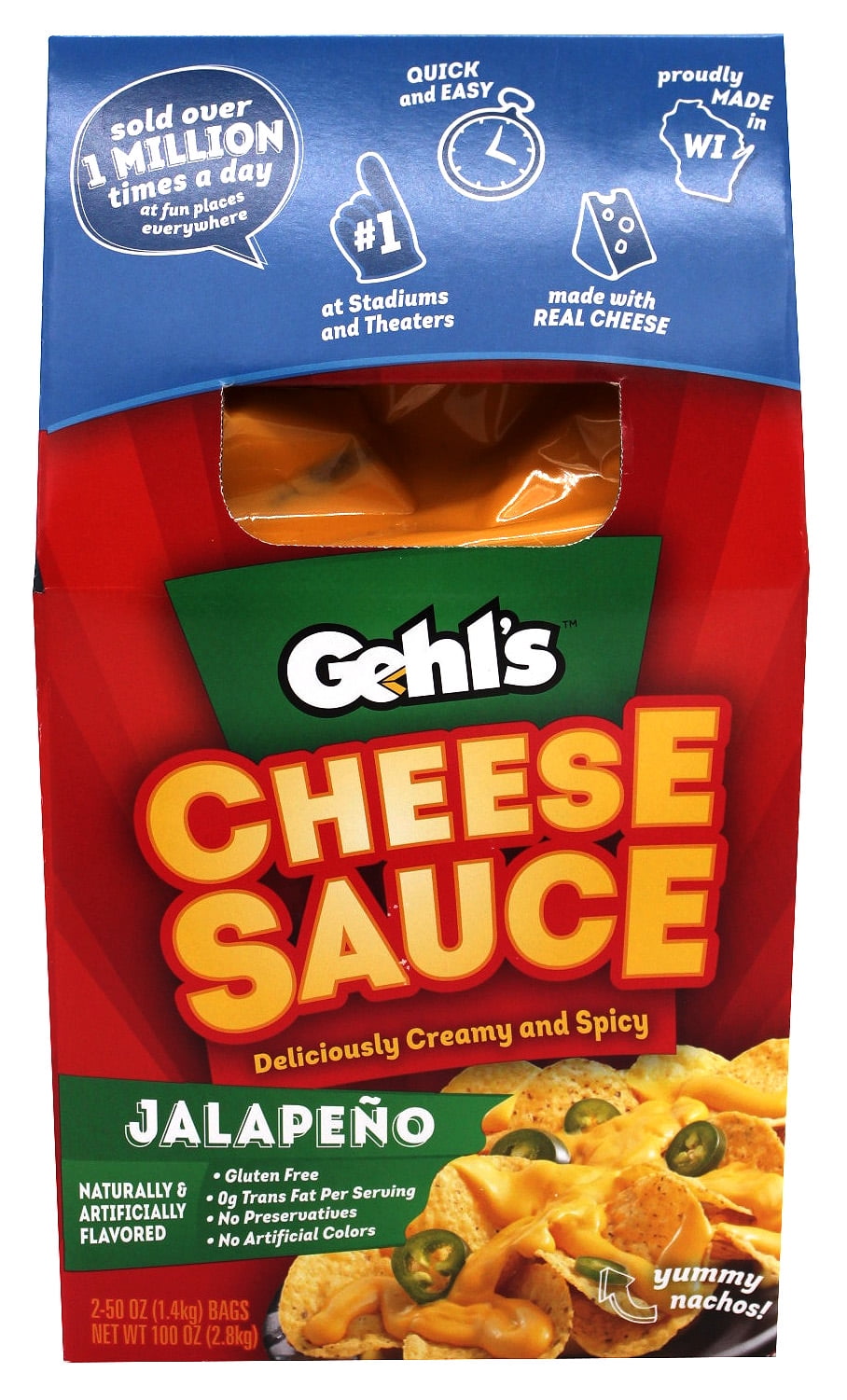 Gehl's Authentic Stadium Nacho Jalapeño Cheese Sauce, 50 oz, 2 count