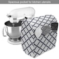 thumbnail image 2 of Geometric Stand Mixer Cover, Checkered Rope Pattern Maritime Themed Fish Net Shape Nautical Inspirations, Kitchen Appliance Organizer Bag Cover with Pockets, 5 Quarts, Dark Blue White, by Ambesonne, 2 of 4
