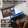 thumbnail image 2 of 17.3" IPS FHD-Student-Laptop- 16GB RAM 1TB SSD, Intel Pentium 4 Cores N100(Beat i3-1115G4, Up to 3.4GHz) Computer with 65W Type-C 2 Years Warranty Fingerprint Backlit Keyboard Wi-Fi 6 BT5.2, 2 of 7