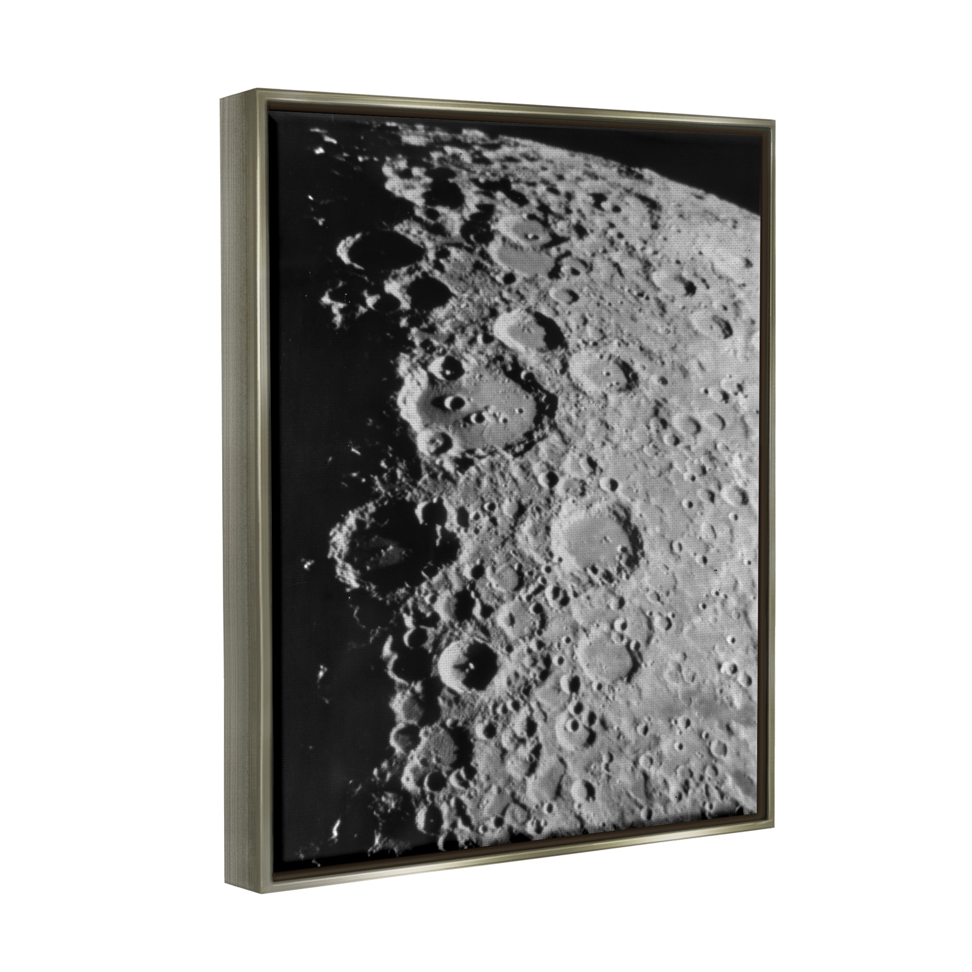 Stupell Industries Moon in Outer Space Fairy Tales & Fantasy Photography Gray Floater Framed Art Print Wall Art, 25 x 31