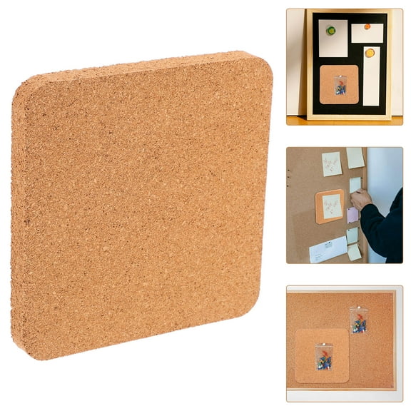 TABLETREANDS 2Pcs Multifunctional Cork Display Boards For Diy Projects And Wall Decor Khaki 5.89X5.89X0.59in