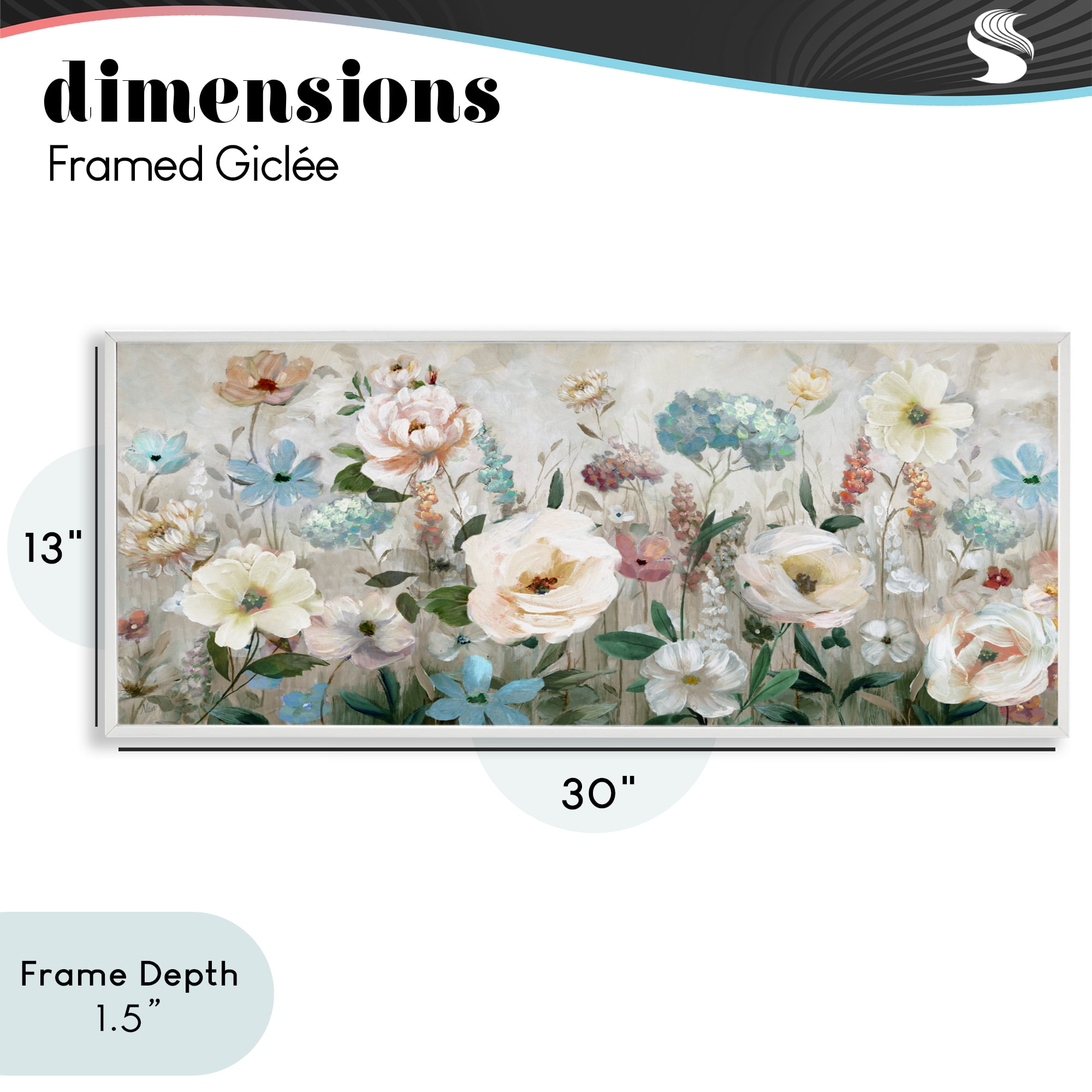 Stupell Industries Pastel Garden of Peonies White Framed Giclee Art, design by Nan