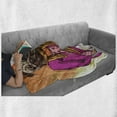 thumbnail image 6 of Pug Soft Flannel Fleece Throw Blanket, Fashion Dog with Cool Clothes Scarf Necklace Jacket Handbag Tainted Background, Cozy Plush for Indoor and Outdoor Use, 50" x 60", Hot Pink Amber, by Ambesonne, 6 of 6