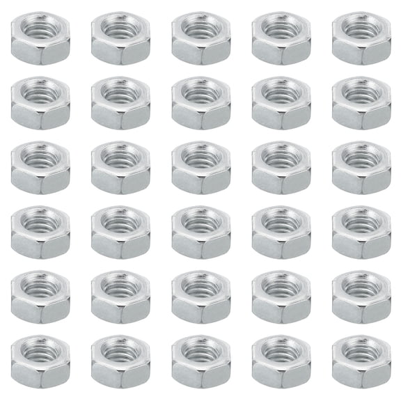 Uxcell M6x1 Steel Hex Nuts 50 Pcs Metric Thread Zinc Plated Finished Hardware Nuts Screw Bolt Fasteners 5mm Tall