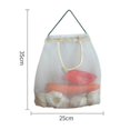 thumbnail image 5 of Paquete de 5 bolsas de malla reutilizables para colgar frutas y verduras, almacenamiento de cocina, bolsas de malla lavables y plegables, color blanco, 5 of 5