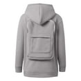 thumbnail image 6 of LIIPEE Boys Sweatshirts Solid Color Long Sleeve Hooded Zip Up Sweatshirts With Zipper Backpack On The Back Big Boys Classic Party Sweatshirts,Grey,12-13 Years, 6 of 7