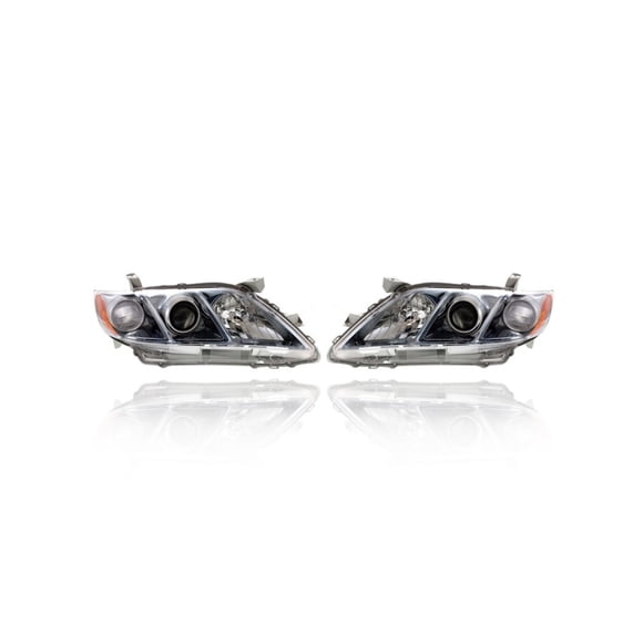 Headlight - Compatible/Replacement for '07-09 Toyota Camry Hybrid (Japan Built) - Halogen - Pair, Left Driver + Right Passenger Set - 8113033662, 8117033662 - CAPA