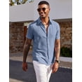 thumbnail image 5 of COOFANDY Button Down Shirts for Men, Short Sleeve Lightweight Summer Beach Cruise Resort Wear, 5 of 6