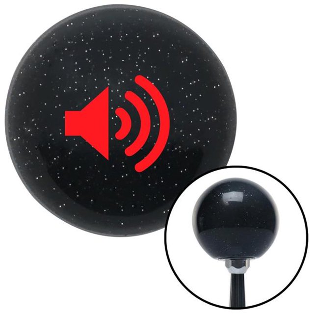 Red Speaker on Black Metal Flake Shift Knob with M16 x 1.5 Insert Shifter Auto Brody