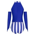 thumbnail image 4 of YiZYiF Womens Rhinestone Striped Circus Gymnastics Leotard with Gloves Halloween Ringmaster Costume Royal Blue M, 4 of 7