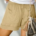 thumbnail image 5 of Kaemgyyd Womens Summer Shorts Plus Size Loose Elastic Waist Causal Shorts Solid Color Drawstring Beach Shorts with Pockets, 5 of 7