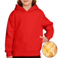 thumbnail image 5 of Hoodies Kids Red Hoodies Long Sleeve Hooded Sweatshirt Top Warm Fall Winter Clothes Size 11-12 Years Boys Clothes Boys Girls Fashion, 5 of 8