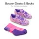 thumbnail image 2 of Botines de Fútbol Juveniles DREAM PAIRS Rosa y Morado Talla 4 con Medias, 2 of 5