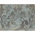 thumbnail image 3 of Karel Škréta 14x12 Black Modern Framed Museum Art Print Titled - Apollo and the Nine Muses Surrounded by Poets on Mount Parnassus (17th Century), 3 of 5