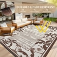 thumbnail image 4 of Outdoor Rug 8x10 ft Reversible Patio Rug Mat Outdoor Carpet Waterproof Camping Rugs Plastic Straw Rugs-Patio RV Camper Balcony Backyard Picnic Deck Pool Beach Mat Coconut Palm Leaf Rug Brown & Beige, 4 of 7