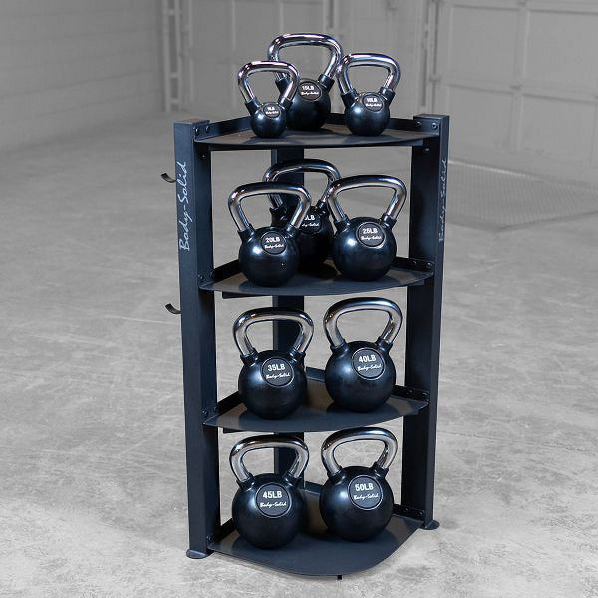 Body-Solid GAR75 4-Tier Corner Kettlebell Weight Rack
