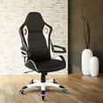 thumbnail image 5 of Techni Office Solutions 3.75' Black, White, and Orange Racing Style Home and Office Chair, 5 of 6