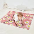 thumbnail image 2 of Pink Daisy Flower Yellow Centers Pattern Blanket,Comfortable Soft Flannel Throw Blanket,All Season,Warm Lightweight Blankets for Sofa Bed Couch Living Room Chair,30"x40", 2 of 4