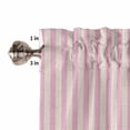 thumbnail image 5 of Kitchen Curtains 54 Inches length, Pink Striped Window Treatment Curtain Drapes, Modern Simple Farmhouse Beige Vintage Thermal Insulated Drapes for Basement Hotel RV, 42"x54", 2 Panels, 5 of 7