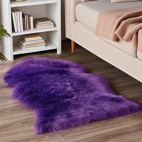 Soft Plush Area Rugs 24 x 36in Modern Shaggy Fluffy Rugs Purple Carpet for Bedroom Living Room Nursery Floor Mat Decor