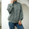 thumbnail image 4 of IROINNID Reduced Womens Sweater Turtleneck Pullover Sweater Solid Color Leisure Mid-Length Long Sleeve Knitted Sweater Tops, 4 of 9