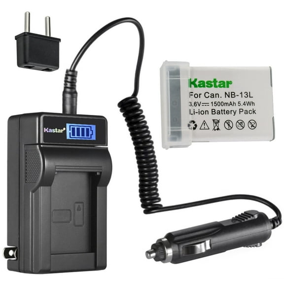 Kastar 1-Pack NB-13L Battery and LCD AC Charger Compatible with Canon NB-13L NB13L, NB-13LH NB13LH Battery, Canon CB-2LH, CB-2LHE, CB-2LHT Charger, Canon PowerShot SX740 HS, SX720 HS, SX730 HS Cameras