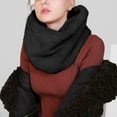 thumbnail image 2 of Odeerbi Scarfs for Women 2024 Winter Neck Warmer fall Warm Furry Scarf Solid Color Faux Cashmere Furry Scarf Pullover Black, 2 of 3