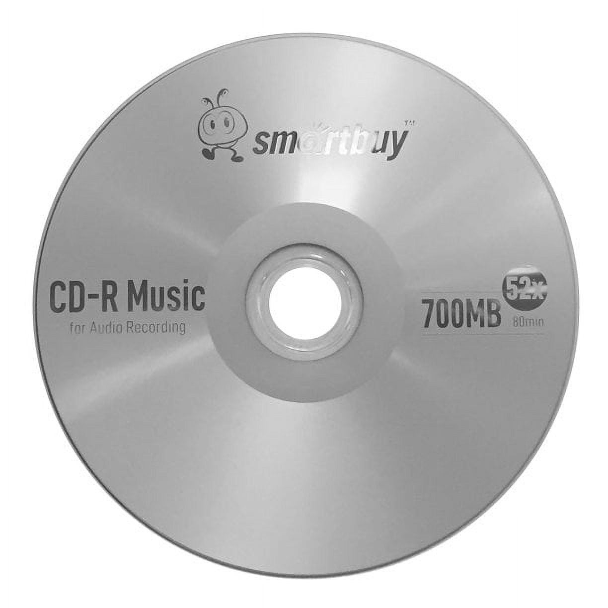 Smart Buy CDRAU52LGO 80 Min 700 MB 52X CD-R Recordable Disks Spindle, 100 Pack