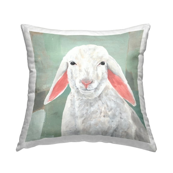 Stupell Industries White Farmhouse Sheep Decorative Printed Throw Pillow, 18 x 18