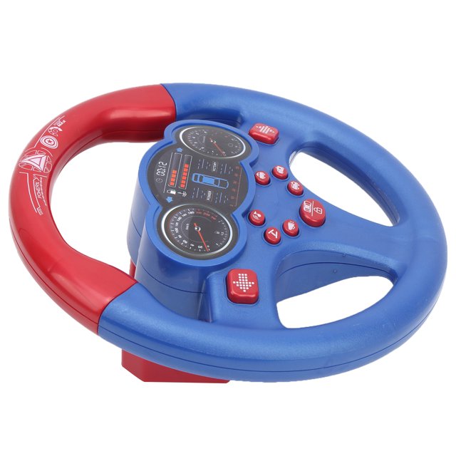 Fake Steering Wheel, Toy Steering Wheel Sound And Light Effect Battery Powered For Children Over 3 Years Old Blue,Yellow