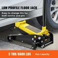 thumbnail image 3 of 3 Ton Low Profile Floor Jack - Heavy Duty Steel Hydraulic Car Lift with Single Piston Pump, 3 of 11