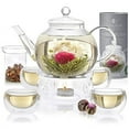thumbnail image 3 of Teabloom Flowering Tea - 12 Unique Varieties of Fresh Blooming Tea Flowers - Hand-Tied Natural Green Tea Leaves & Edible Flowers - 12-Pack Gift Canister - 36 Steeps, Makes 250 Cups, 3 of 3