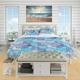 thumbnail image 2 of Designart 'Sea Motif Pattern' Nautical & Coastal Duvet Cover Set, 2 of 4
