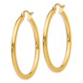 thumbnail image 2 of 14K Yellow Gold Earring Hoop Women'S 35 mm Polished 2.5Mm Tube Earrings, 2 of 4