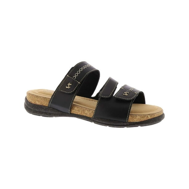 Clarks Womens Roseville Bay Leather Adjustable Slide Sandals