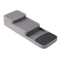 DrawerStore Kitchen Drawer Organizer Tray,2 Tier Knife Holder Knives Block Organizer Kitchen Storage, Grey