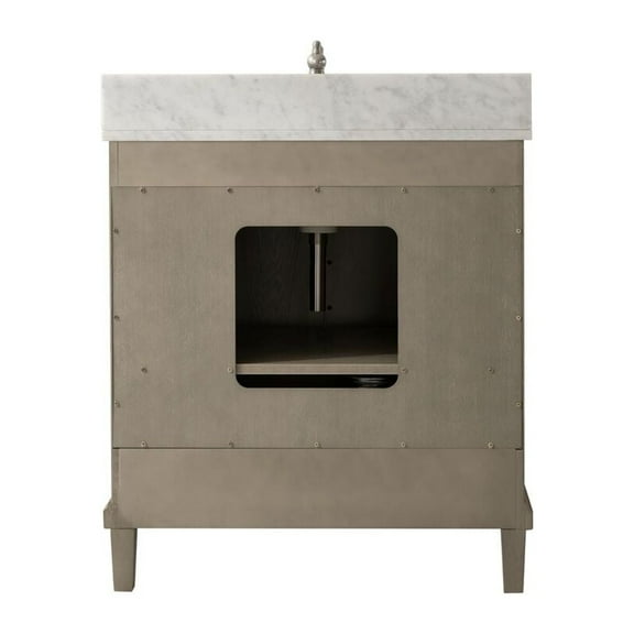 Legion Furniture WLF7040-30-AGO-CW 30 in. Antique Gray Oak Vanity with Carrara White Top