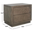 thumbnail image 3 of SAFAVIEH Couture Steve Contemporary Nightstand with 2 Drawers, Light Brown, 3 of 14