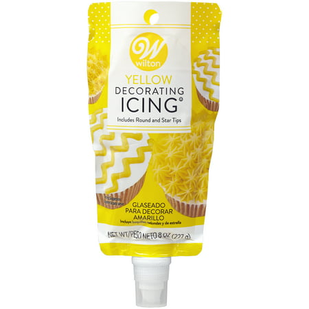 Wilton Yellow Icing Pouch with Tips, 8oz (Best Icing To Write With)