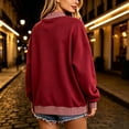 thumbnail image 4 of Garbnen Plaid Womens Mock Turtleneck Sweatshirt Merry Christmas Long Sleeve Oversized Womens Sweatshirts Drop Shoulder Lightweight Soft Fall Y2k Xmas Pullover Sweaters for Women, 4 of 5