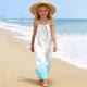 thumbnail image 5 of Vestido sin mangas de cuello redondo para niñas, moda para niñas, lindo vestido largo con tirantes sueltos y cordón en la espalda con degradado de color, 5 of 9