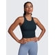 thumbnail image 2 of Top Corto CRZ YOGA Sin Costuras con Cuello Alto y Textura Acanalada Azul Marino XS, 2 of 3