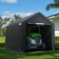 thumbnail image 5 of ADVANCE OUTDOOR 7x12 ft Outdoor Storage Shelter Shed with 2 Detachable Roll-up Doors & 2 Vents, Anti-Snow Portable Peak Roof Carport Garage Kit Canopy Tent Gray, 5 of 5