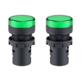 thumbnail image 1 of Unique Bargains Sgnal Lights AC/DC 24V, Green LED, Flush Panel Mount 7/8' 22mm, 2Pcs, 1 of 5