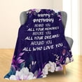 thumbnail image 2 of Happy Birthday Blanket, Soft Fuzzy Warm Lightweight Flannel Throw Blanket with Roses, Ideal for Couch, Bed, Decor, Travel & Outdoor Use, for Women Girls 60×50 in, 2 of 5