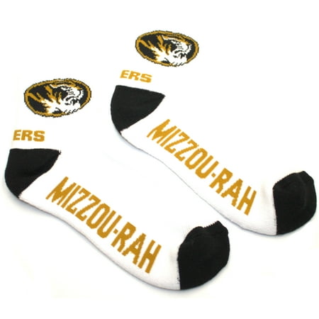 Mizzou Tigers Mascot White Quarter Socks