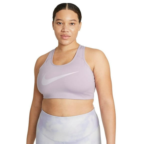 Nike Women's Swoosh Icon Clash Medium-Support Non-Padded Graphic Sports Bra-Plus Size 1X