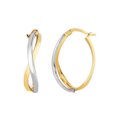 thumbnail image 1 of 14K Yellow And White Gold Double Criss Cross Hoop Earrings, 1 of 2